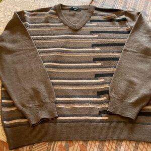 Wolsey Men's Taupe Striped Sweater size large